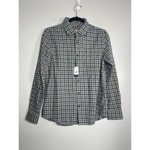 Johnnie-O Boys Dickens Plaid Button Down Shirt Size 14 NEW Blue Green Casual